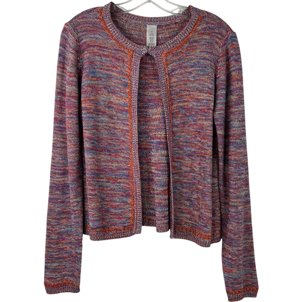 Mark. Women's Open Front Artsy Cardigan Multicolor Boho Office Wear Size Small